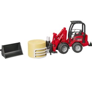 Cargadora Compacta Schäffer 2630 con Pinza para Pacas + 1 Paca Redonda (Escala 1:16)